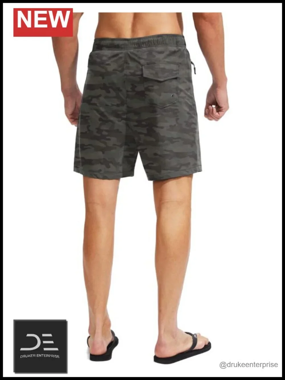 Men's Swim Trunks with Compression Liner Quick Dry Board Shorts Zipper Pockets